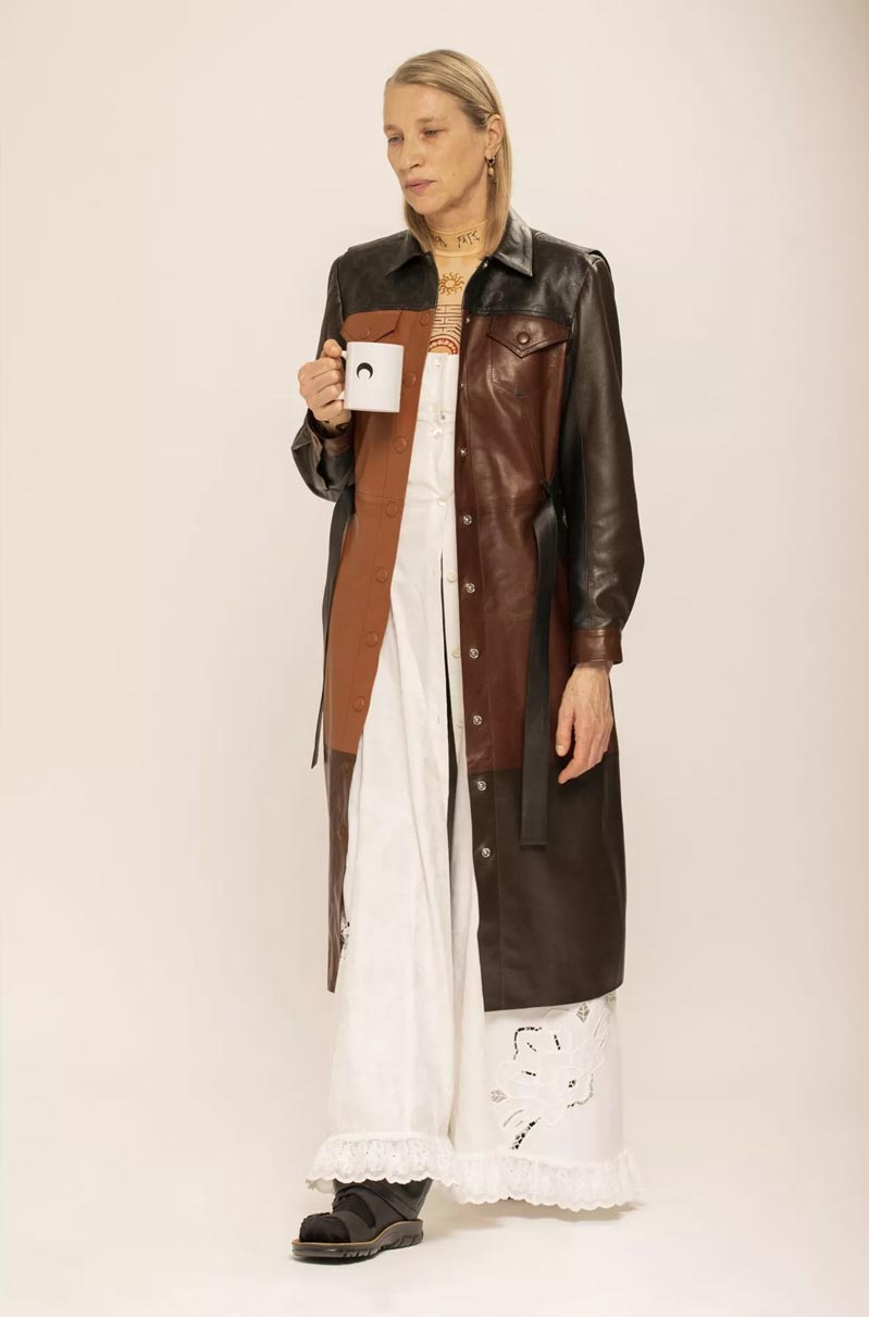 Marine Serre Leather Trench Coat